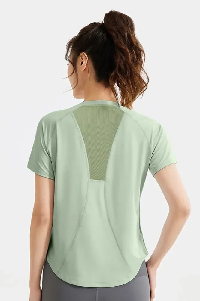 Light Green Solid Crew Neck Tshirt - Image 1