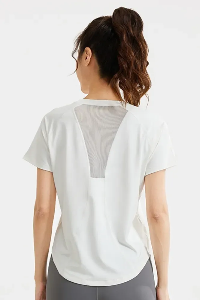 White Solid Crew Neck Tshirt - Image 1