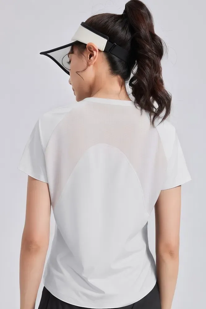White Solid Crew Neck Tshirt - Image 1