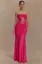 Dark Pink Ruched Tube Mermaid Dress