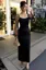 Black Square Neck Bodycon Maxi Dress