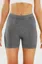 Grey Ruched Midrise Sports Shorts