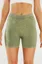 Green Ruched Midrise Sports Shorts