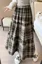 Dark Brown Check Tiered Maxi Skirt