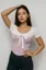 Lavender Colourblocked Round Neck Tieup Top