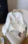 White Textured Vneck Buttoned Cardigan