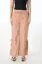 Peach Solid Mid Rise Tieup Detail Pants