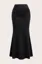 Black Solid High Rise Trumpet Skirt