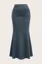 Grey Solid High Rise Trumpet Skirt