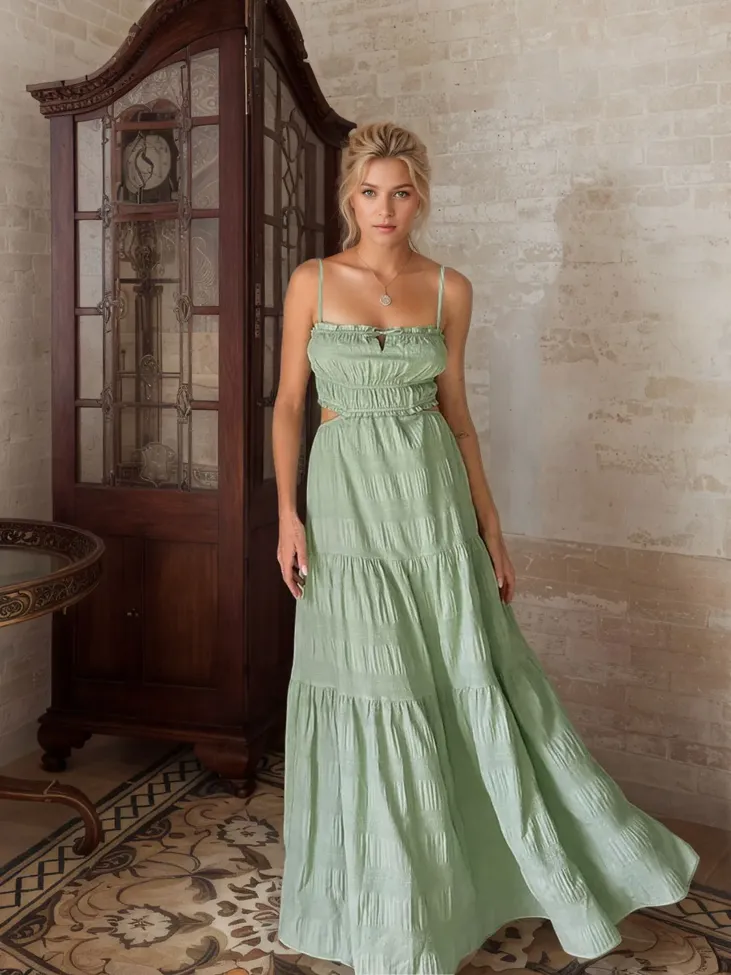 Mint Green Sweetheart Maxi Dress - Image 1