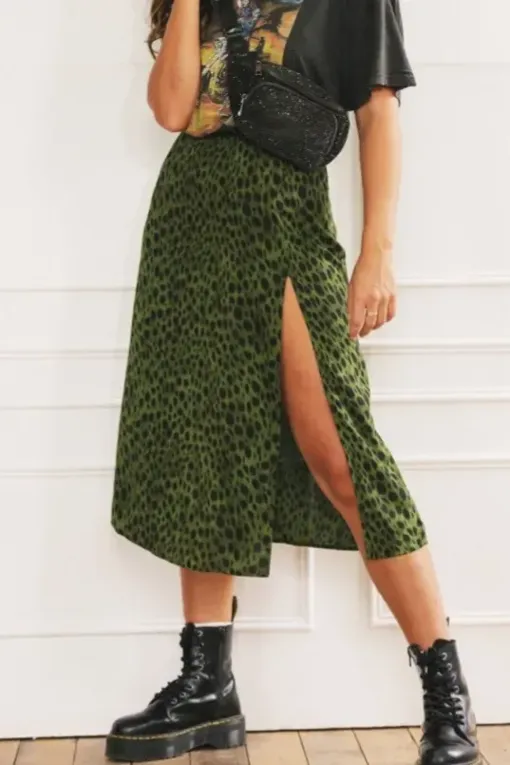 【MOISESNIETO】 GREEN FUR slit SKIRT $_12.JPG?set_id=880000500F