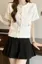 White Textured Button Down Tweed Jacket