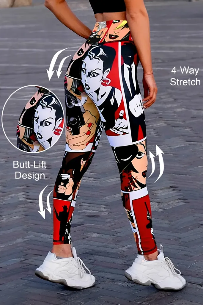 Multicolor Graphic Highrise Leggings - Image 1