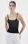 Black Solid Cami Slip Top