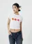 White Floral Crew Neck Crop T-Shirt