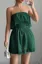 Dark Green Tube Neck Ruffled Playsuit
