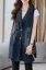 Dark Blue Lapel Collar Denim Jacket
