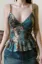 Multi Paisley Ruffled V-Neck Top
