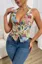 Multi V-Neck Floral Buttoned Top