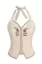 Off White Embroidered Halter Top