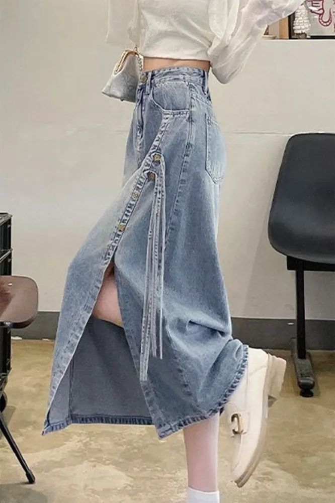 2022 アパルトモン AP STUDIO Slit Denim Skirt filt-yshopping_lska69552