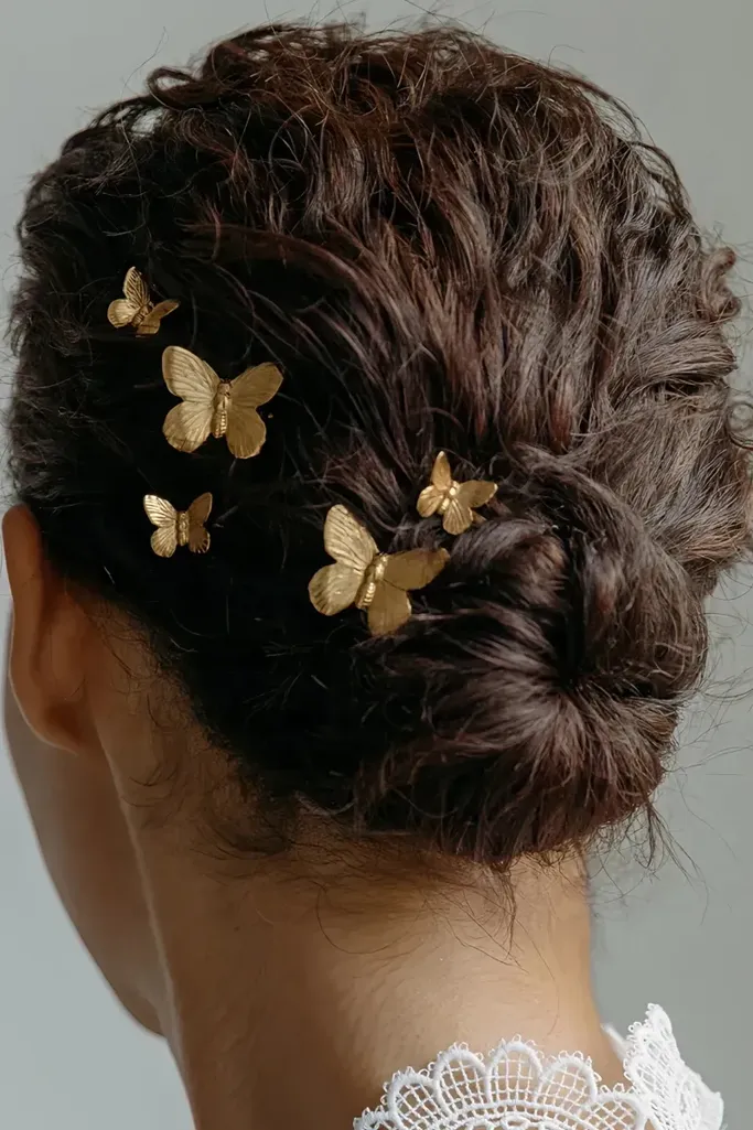 Imitation Golden Butterfly Hair Pins - Image 1