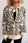 Off White Zebra Print Zipper Jacket