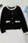 Black Ruffled Button Down Cardigan