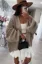 Light Brown Oversized Open Front Cardigan