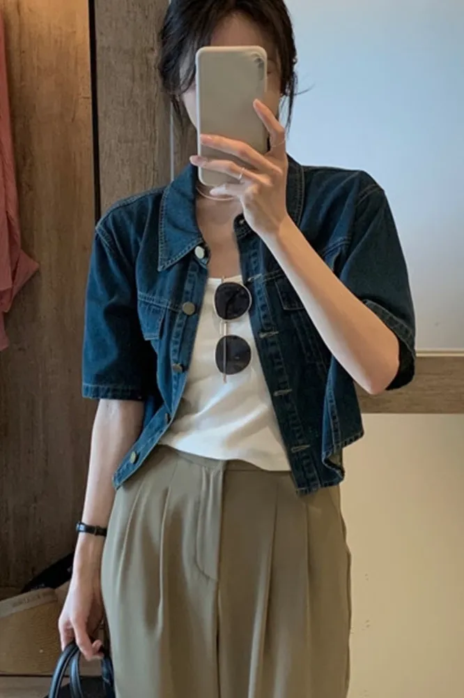 Blue Button Down Denim Jacket - Image 1