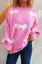 Pink Bow Detail Crew Neck Sweater