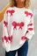 White Bow Detail Crew Neck Sweater
