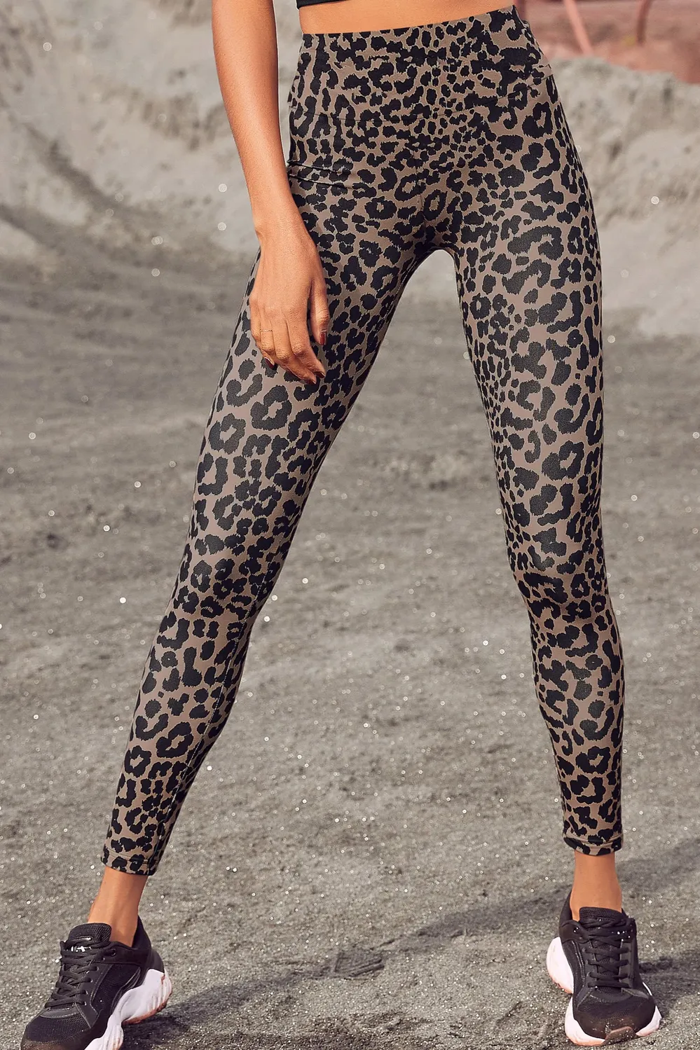 Black HighRise Leopard Print Leggings NEWME — free download