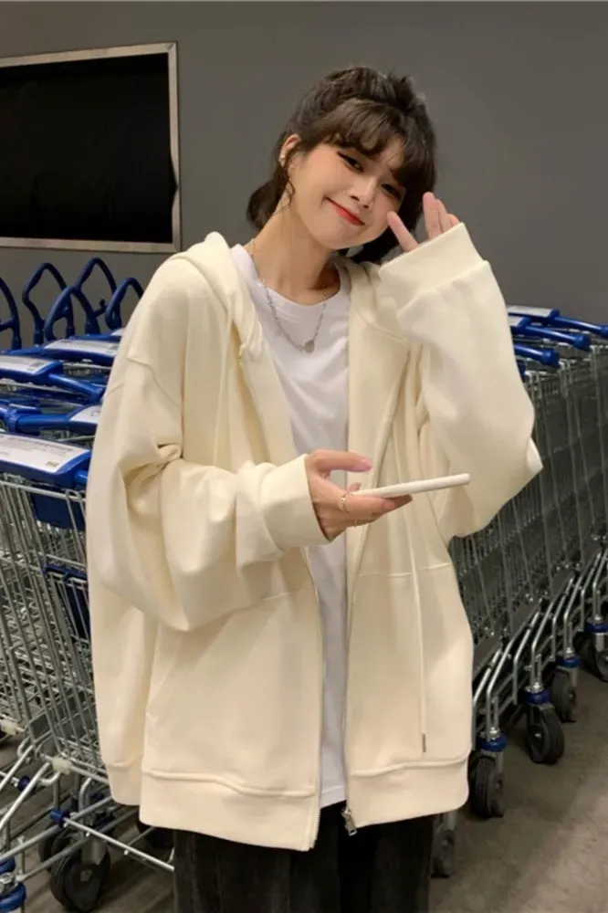 Off White Oversized Hooded Jacket - Image 1