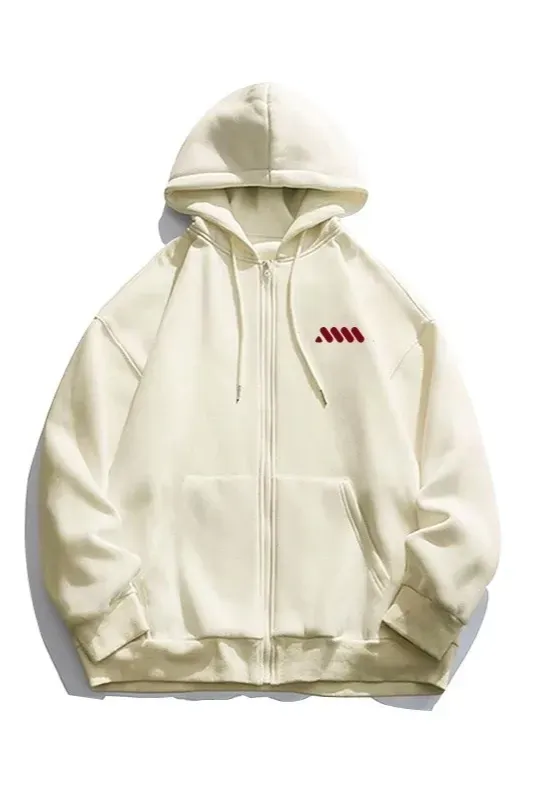 Off White Zipper Hooded Jacket