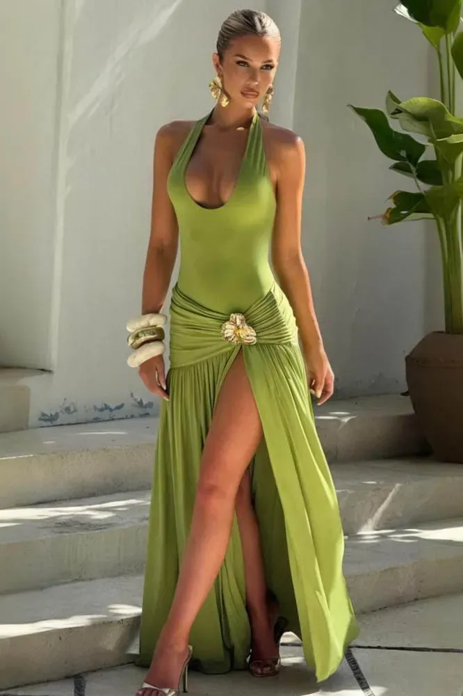 Green Halter Bodysuit Co-Ord Set - Image 1