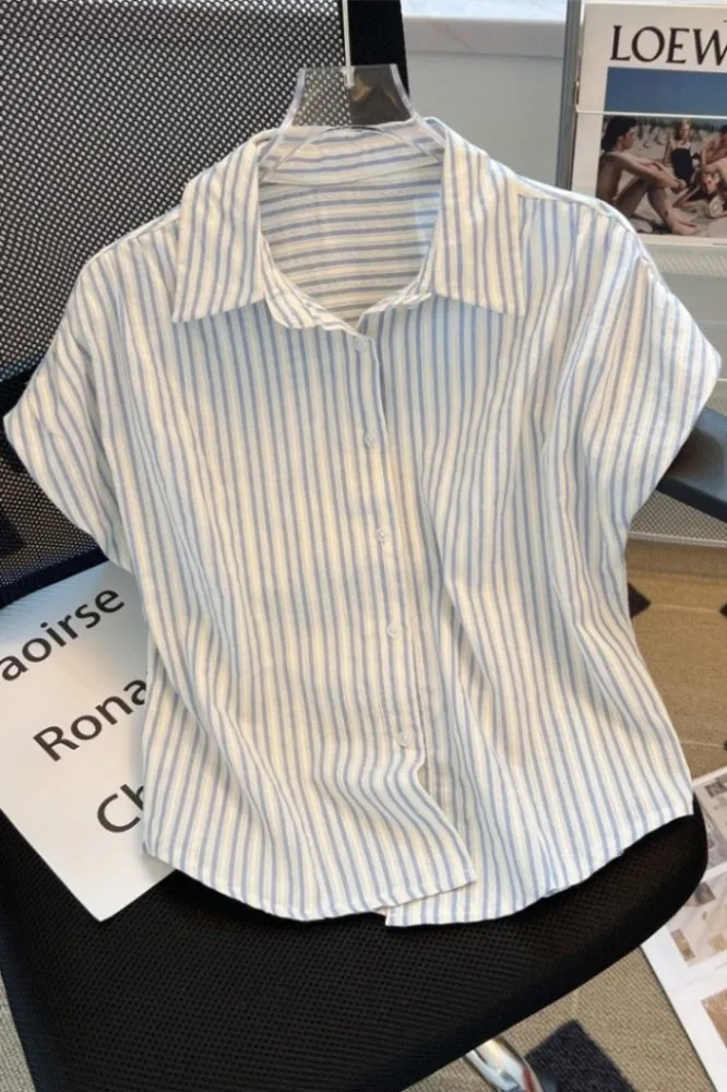 Blue Striped Button Down Shirt - Image 1