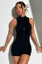 Black Zip Collar Sports Jumpsuit