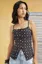 Black Ethnic Print Square Neck Top