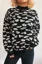 Black Animal Print High Neck Sweater