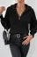 Black Solid Zip Collar Sweater