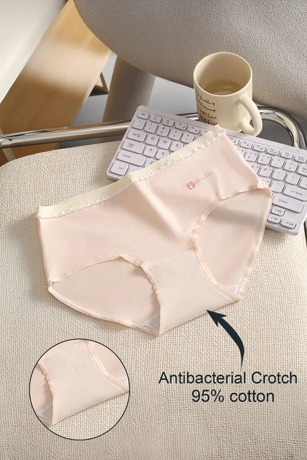 Light Pink Solid Midrise Briefs