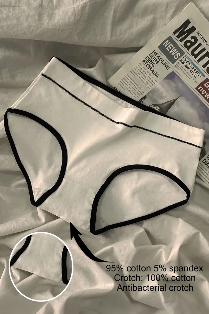 White Solid Midrise Briefs - Image 1