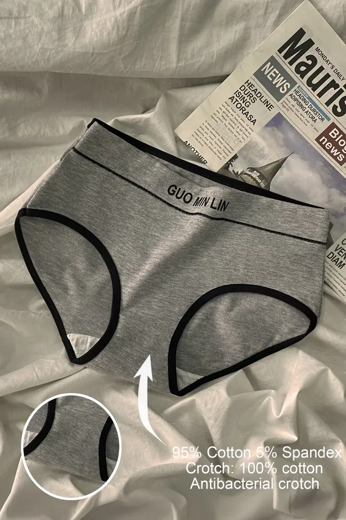 Grey Solid Midrise Briefs - Image 1