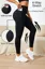 Black Solid High Rise Leggings