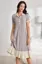 Light Grey Ruffled A-Line Midi Dress