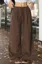 Brown Mid Rise Tie-Up Pants