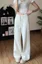 White Bow Print Mid Rise Jeans