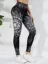 Navy Blue Geometric High-Rise Leggings
