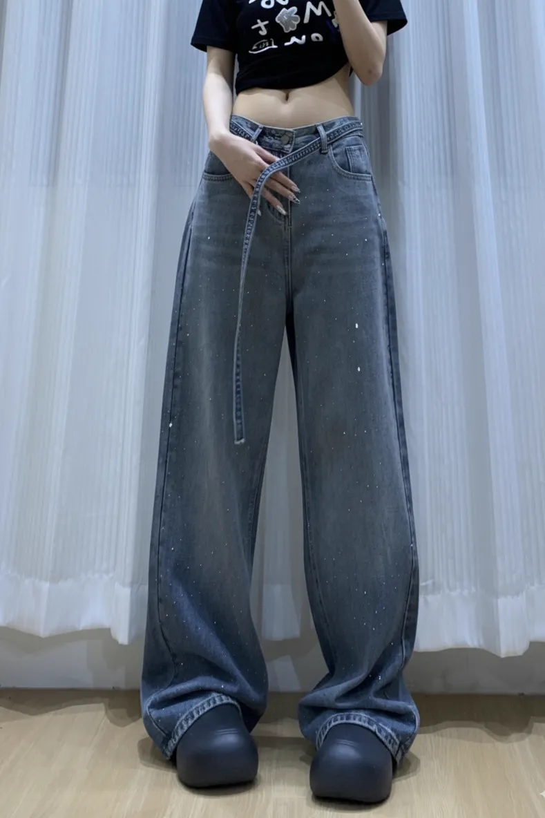 Dark Blue Mid Rise Straight Fit Jeans